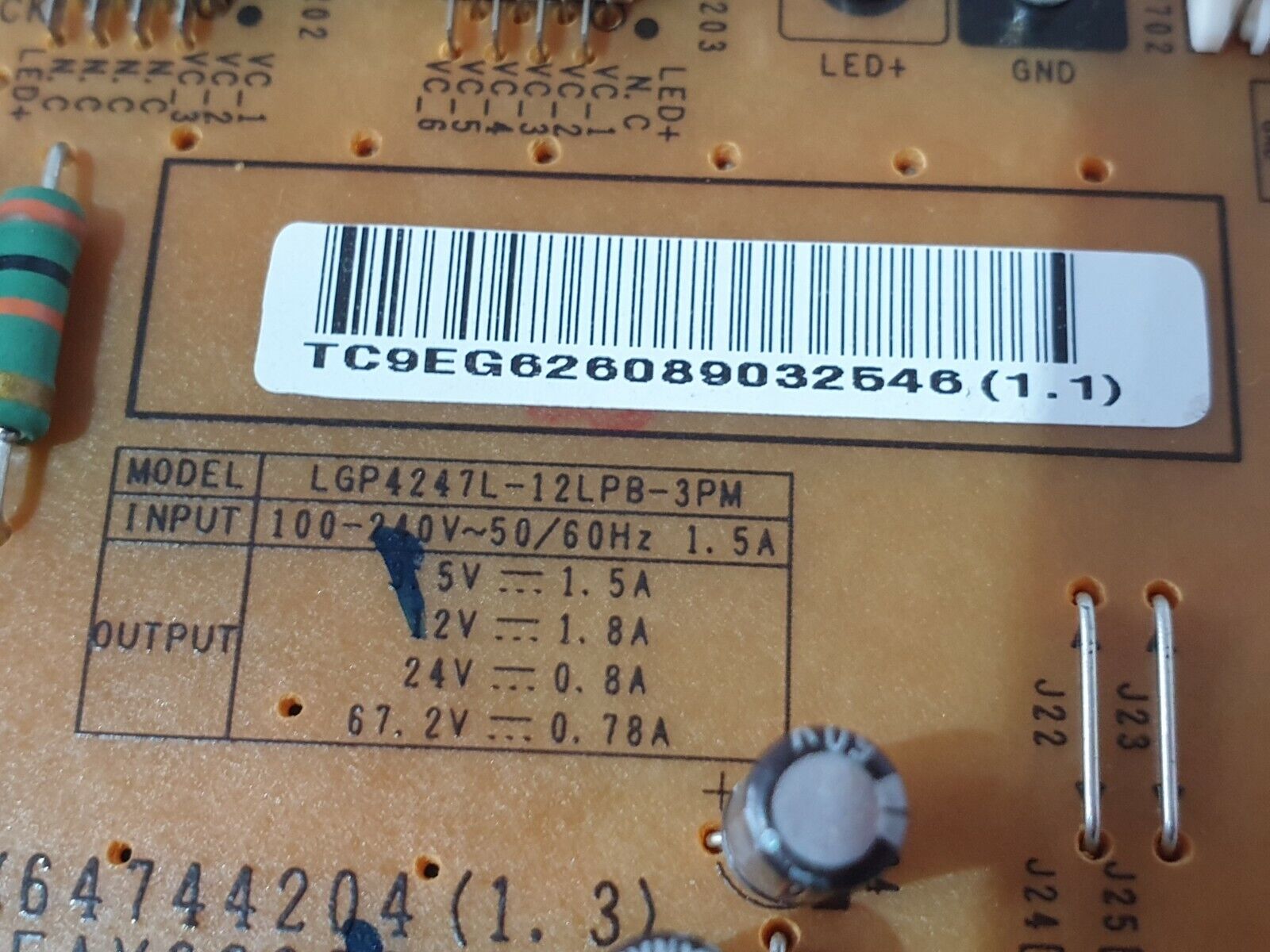 POWER SUPPLY PSU FOR 47LM640T 42LM640T 42LM649S TV EAX64744204 (1.3) EAY62608903 - Image 4