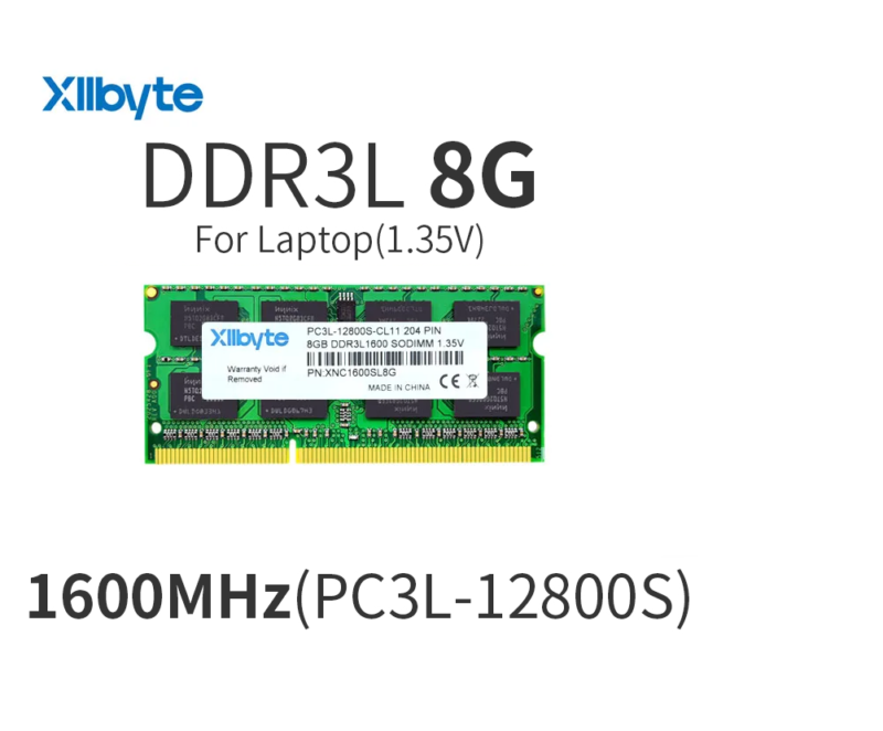Xllbyte NEW SEALED SODIMM DDR3L 1600Mhz 8GB PC3L 12800S CL11 MEMORY LAPTOP RAM - Image 2