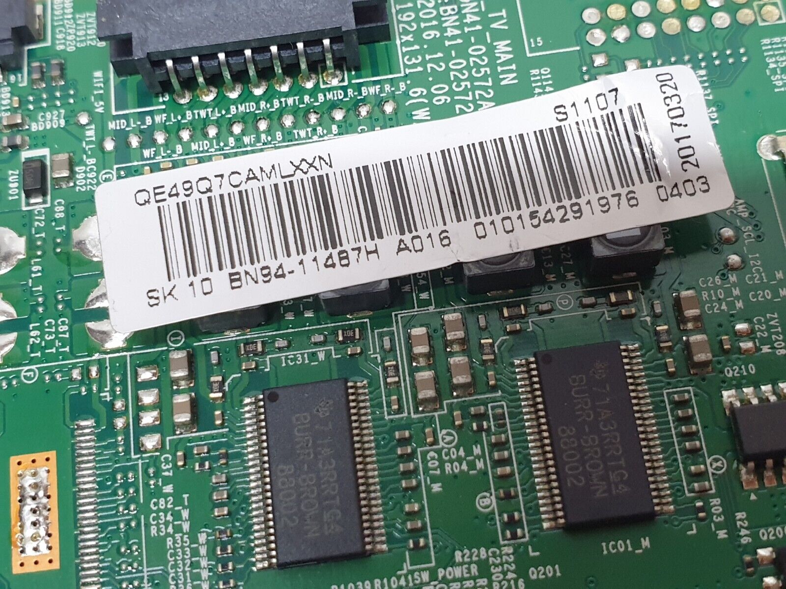 MAIN BOARD MB SAMSUNG QE49Q7CAMT TV BN41-02572A BN94-11487H SCREEN:LSF490FF01 - Image 3