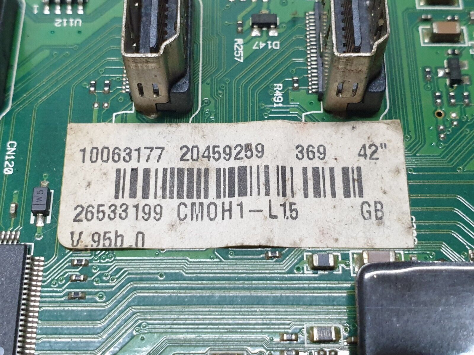 MAIN AV BOARD MB SANYO CE42FD90 TV VESTEL 17MB35-4 20459259 SCREEN:V420H1 - Image 6