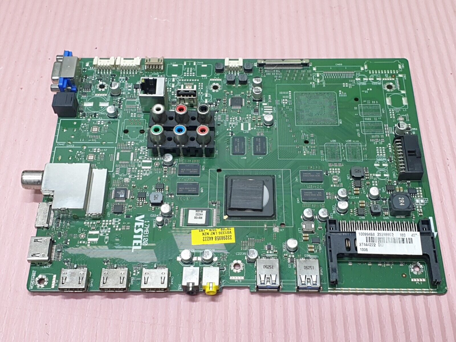 MAIN AV BOARD MB HITACHI 43HGT69U 43" LED TV 17MB100 23298952 SCREEN:LC430EQY - Image 2