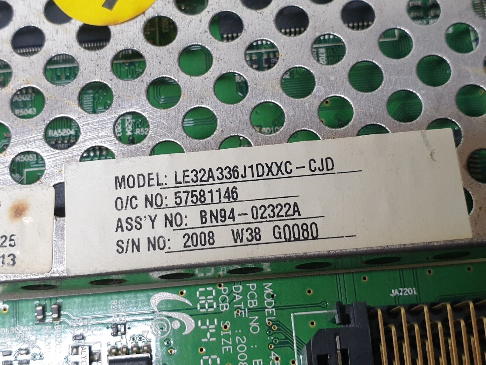 MAIN BOARD MB SAMSUNG LE32A336J1D TV BN94-02322A BN41-00980C SCREEN:V315B3-L04 - Image 4