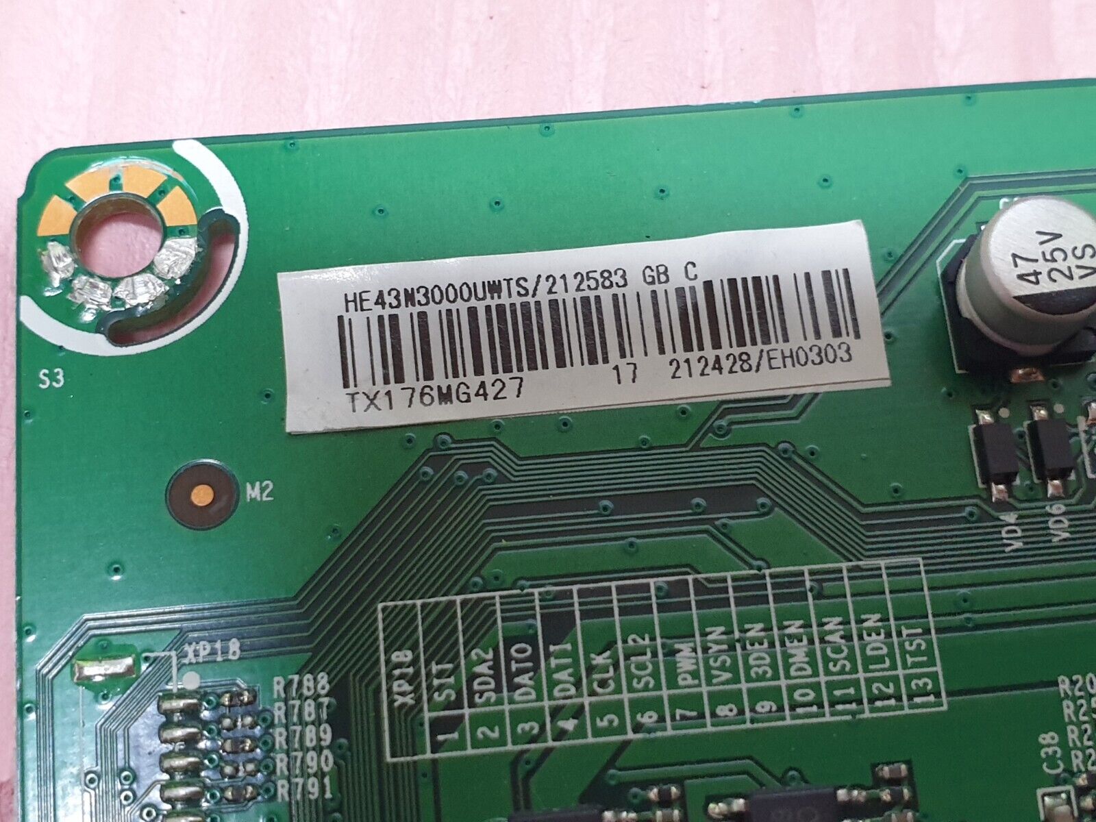 MAIN AV BOARD MB HISENSE H43N5300UK LED TV RSAG7.820.7655/ROH SCREEN:T430QVN03 - Image 5