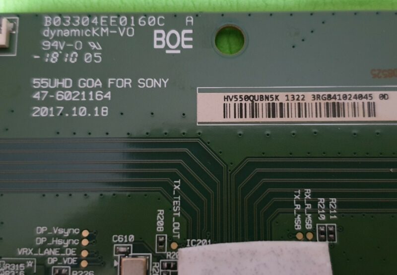 LVDS TCON FOR SONY KD-55XF7596 55" LED TV 47-6021164 HV550QUB-N5K B03304EE0160C - Image 4