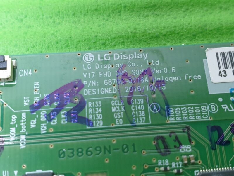 TCON LVDS BOARD FOR SONY BRAVIA KDL-43WE753 43" LED TV 6870C-0718A 6871L-5057A - Image 3