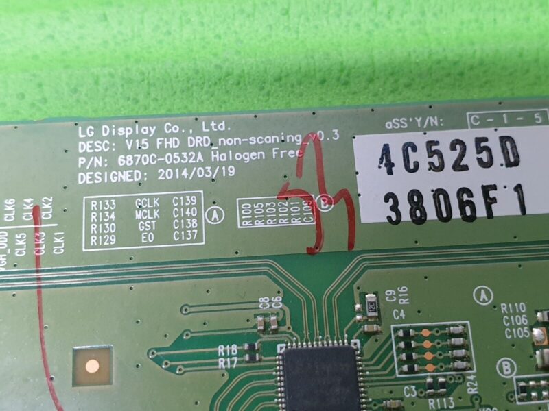 TCON LVDS BOARD FOR HITACHI 42HBT42UK 42" LED TV 6870C-0532A 6871L-3806F - Image 3