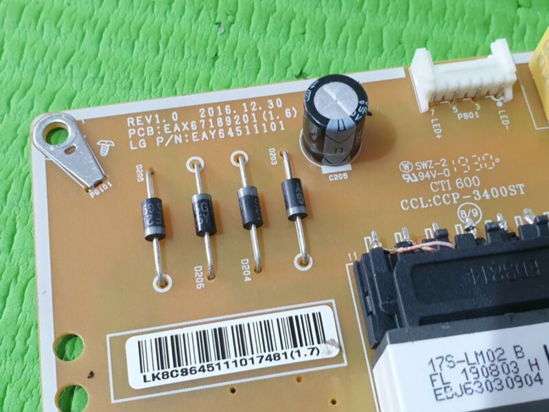 ORIGINAL POWER SUPPLY PSU 49UM7000 49UJ634V TV EAY64511101 EAX67189201 (1.6) - Image 3