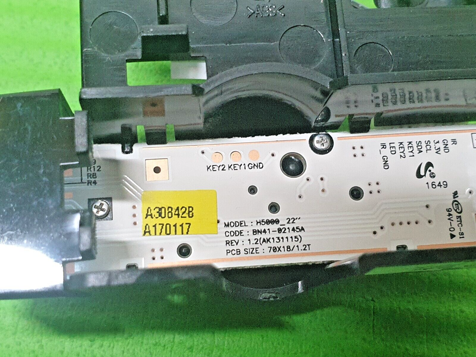 IR REMOTE CONTROL SENSOR UNIT + POWER BUTTON FOR SAMSUNG UE22K5000AK 22" LED TV - Image 11