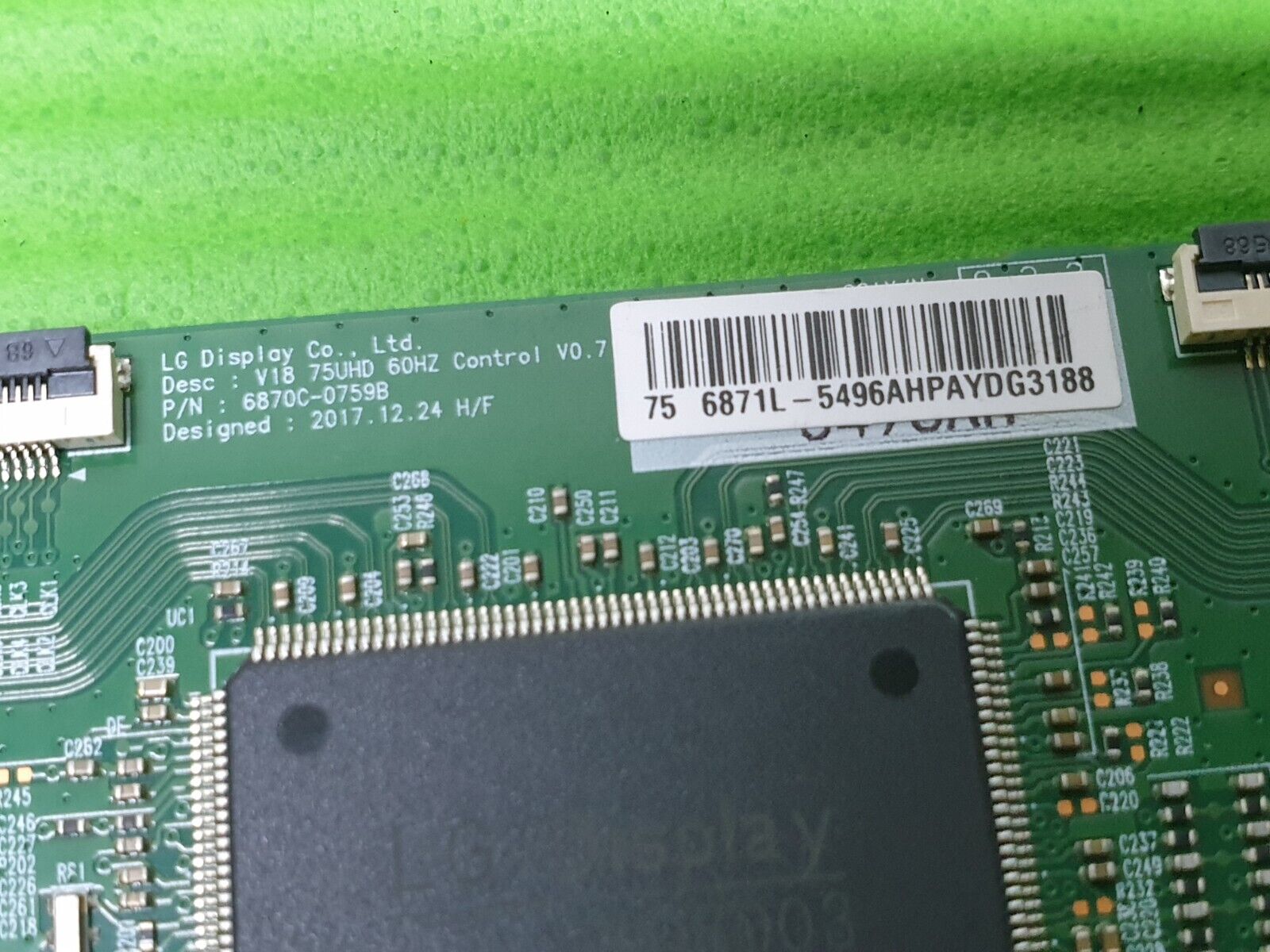 TCON LVDS BOARD FOR LG 75UK6200PLB.BEKWLJP 75" LED TV 6871L-5496A 6870C-0759B - Image 3