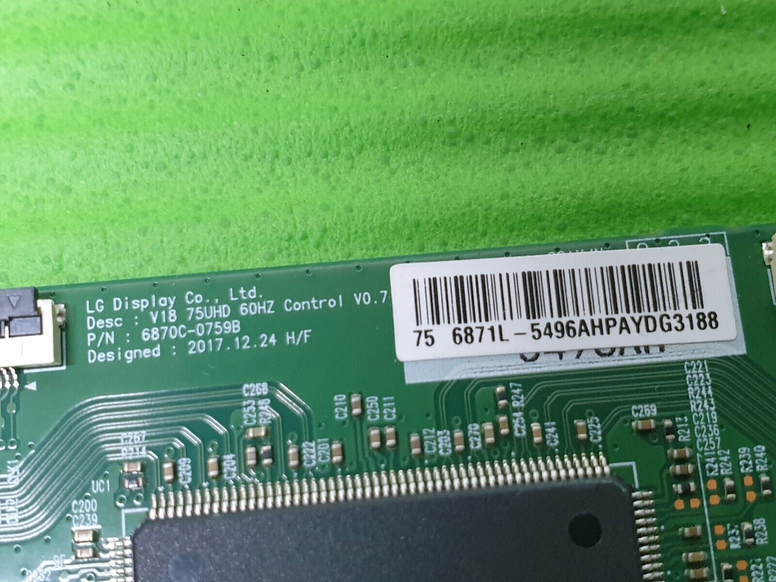 TCON LVDS BOARD FOR LG 75UK6200PLB.BEKWLJP 75" LED TV 6871L-5496A 6870C-0759B - Image 4