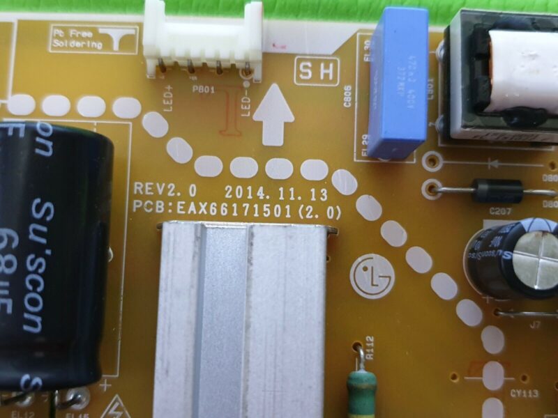 POWER SUPPLY BOARD PSU 43LF590V 32LF595 43LH560V TV EAX66171501 R2.0 EAY63630201 - Image 3