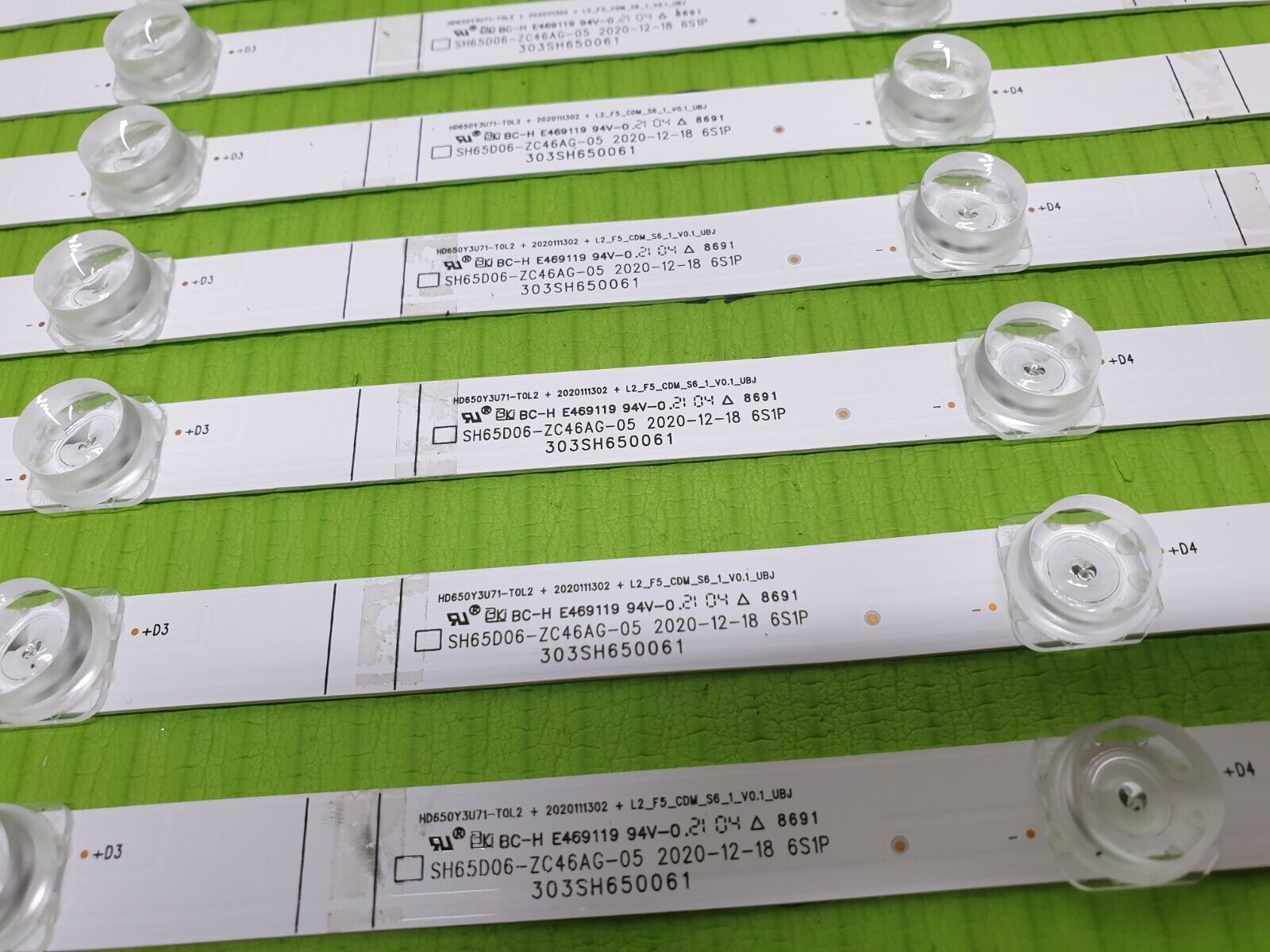 11 X LED BACKLIGHT SET FOR HISENSE 65A7GQTUK TV SH65D06-ZC46AG-05 HD650Y3U71-T0L - Image 6