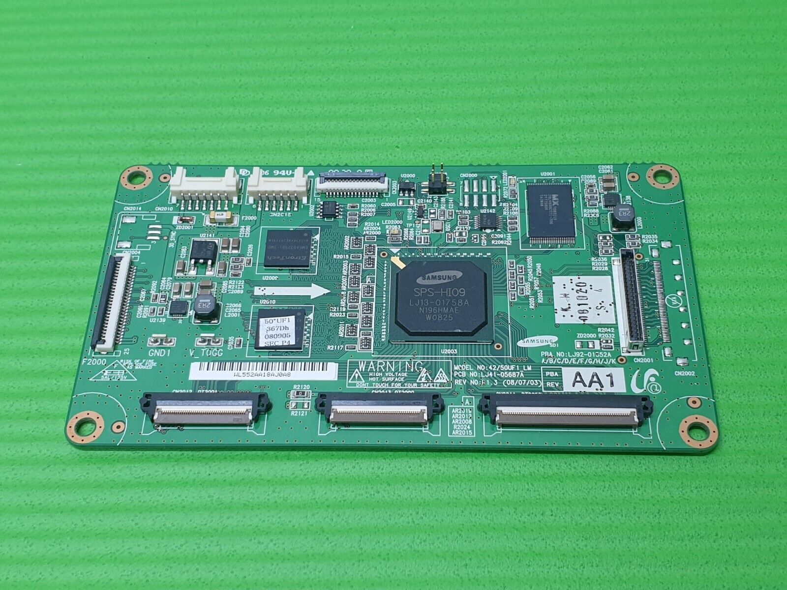 TCON LVDS BOARD SAMSUNG PS50A558 PS50A556 50" PLASMA TV LJ41-05687A LJ92-01952A - Image 2