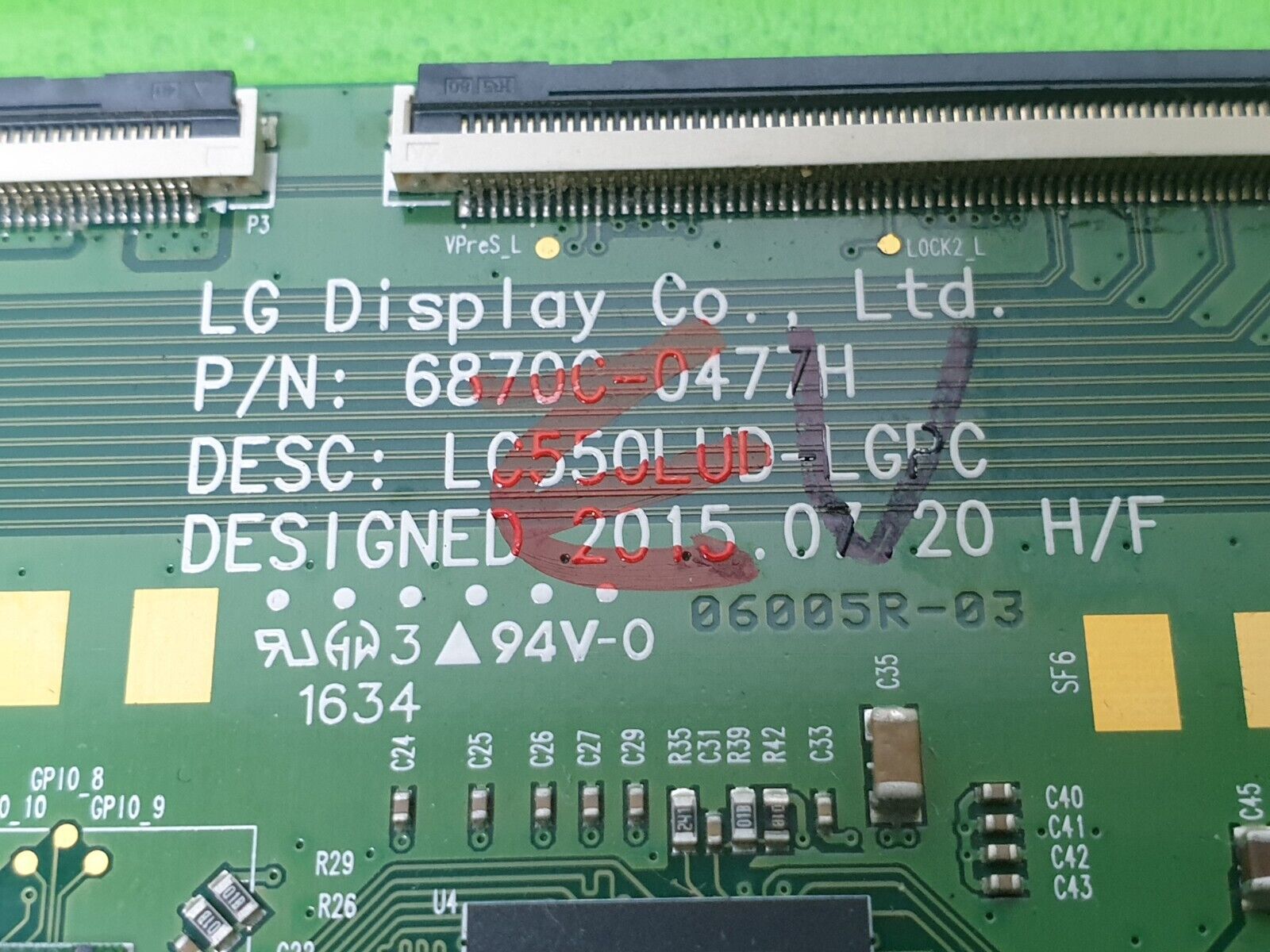 LVDS TCON BOARD FOR LG 55EC930V 55" OLED TV 6870C-0477H 6871L-4007L - Image 3