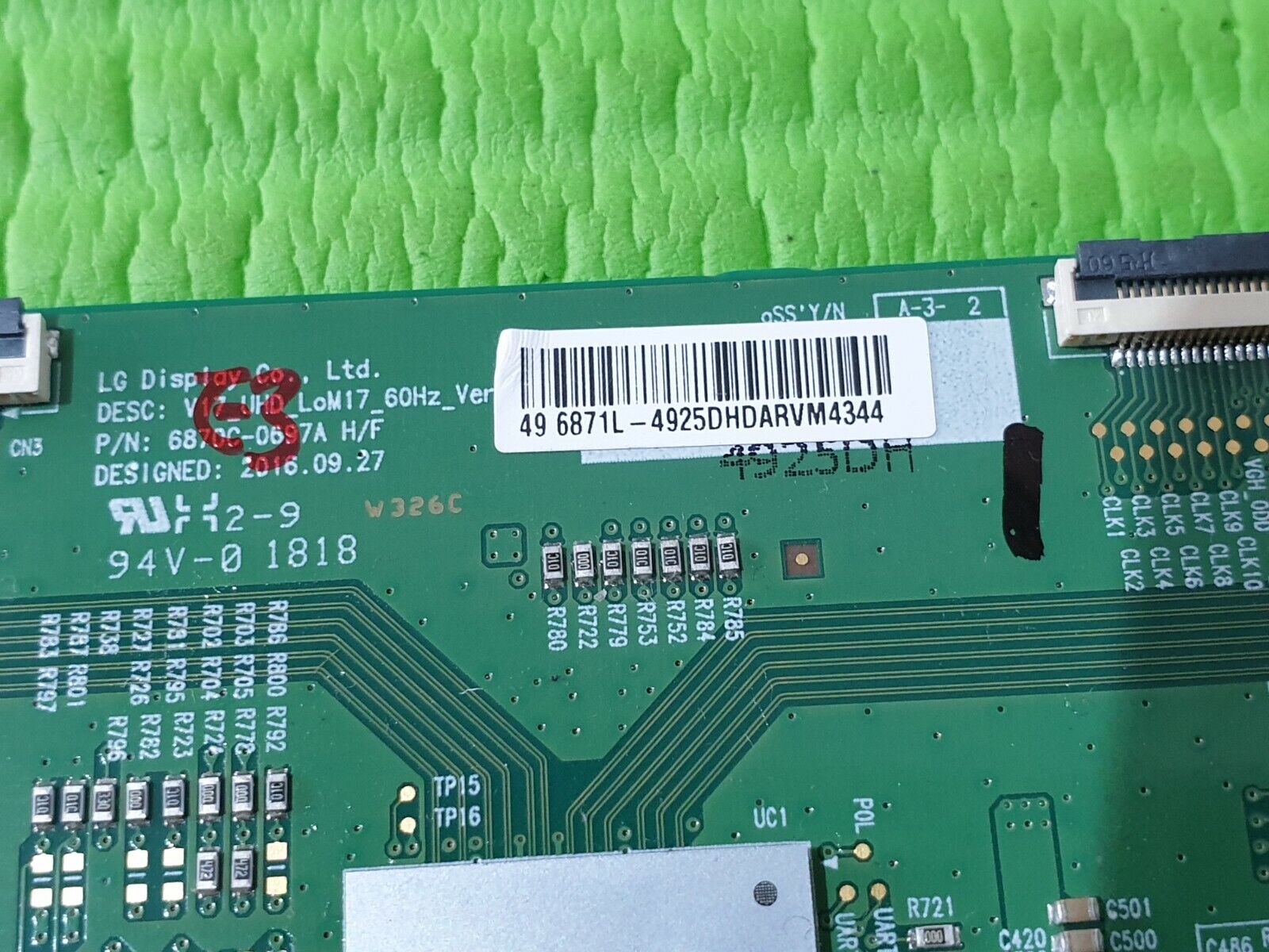 TCON LVDS BOARD FOR PANASONIC TX-49EX580B 49" LED TV 6870C-0697A 6871L-4925D - Image 5