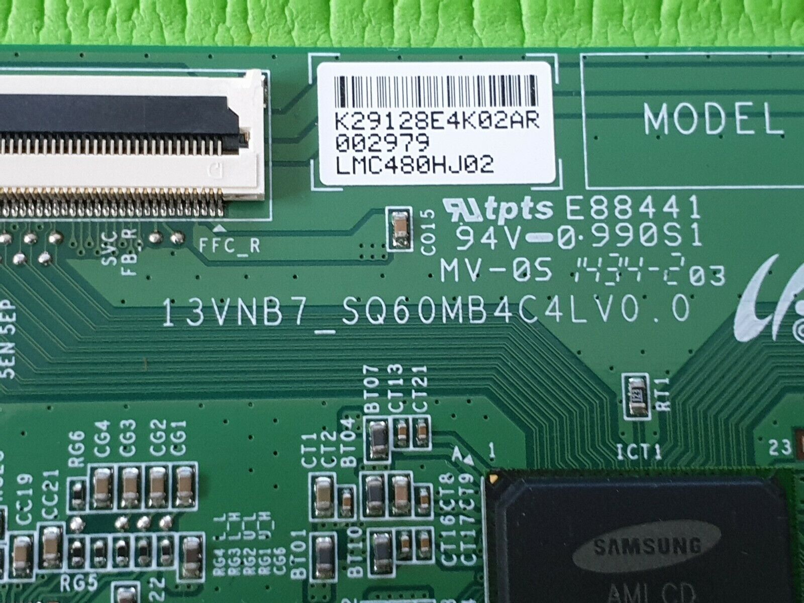 TCON LVDS BOARD 48FLHK249BCD 48PFS6609/12 TV 13VNB7_SQ60MB4C4LV0.0 LJ94-29128E - Image 3