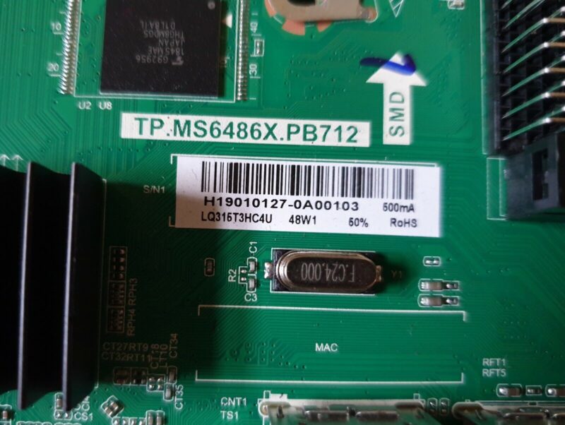 MAIN BOARD MB FOR POLAROID P32RDP0119U 32" TP.MS6486X.PB712 SCREEN:LQ315T3HC4U - Image 3