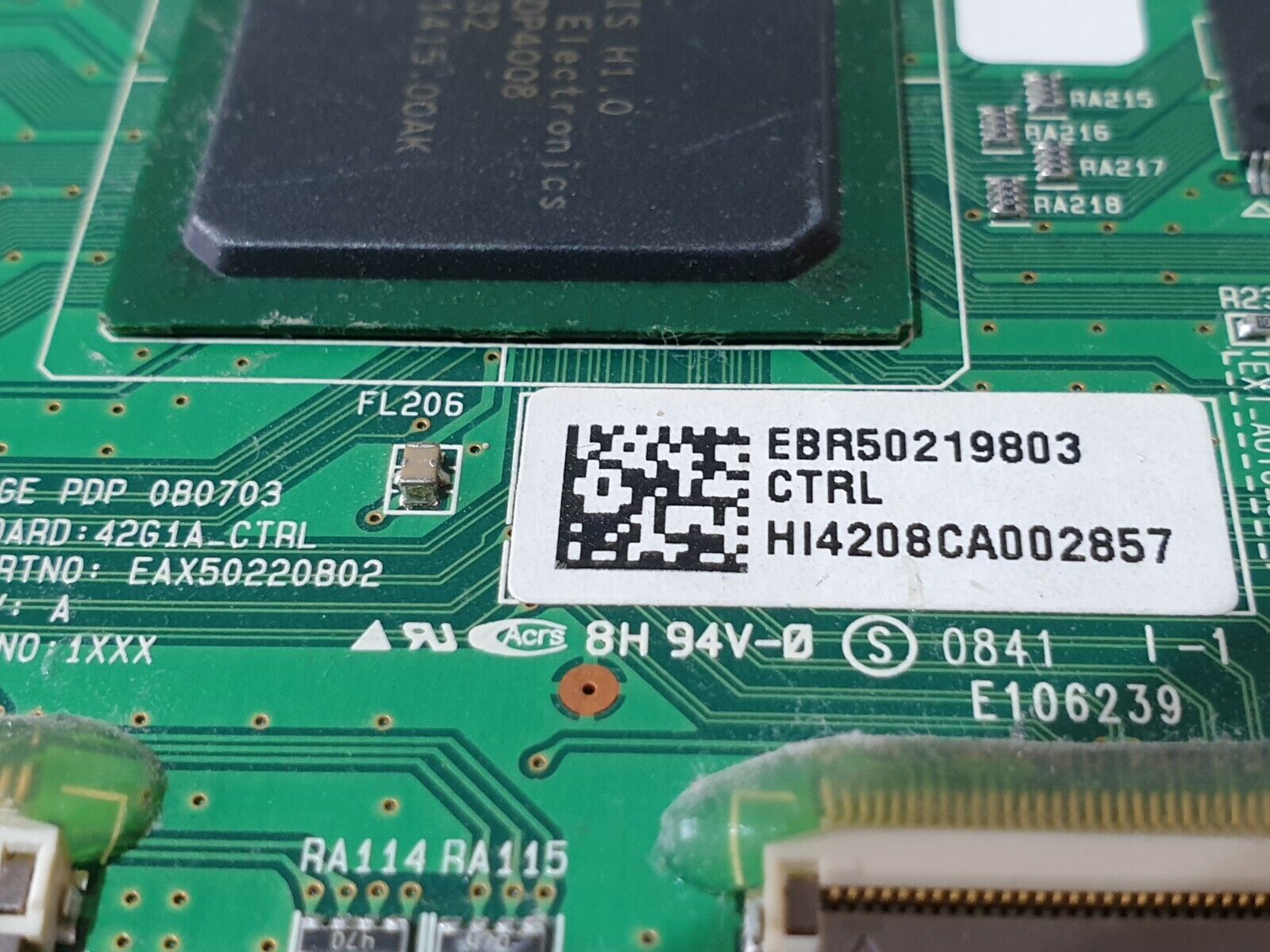 LVDS TCON BOARD LG 42PG3000 42PG2000 TV 42G1A_CTRL EAX50220802 EBR50219803 REV:A - Image 3