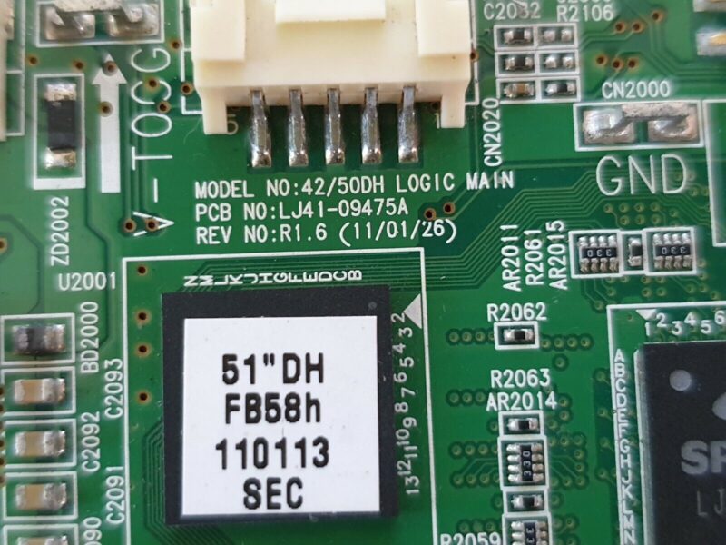 TCON LVDS BOARD PS51D495A1K PS51D450A2W TV LJ41-09475A REV:R1.6 LJ92-01750A AA1 - Image 4