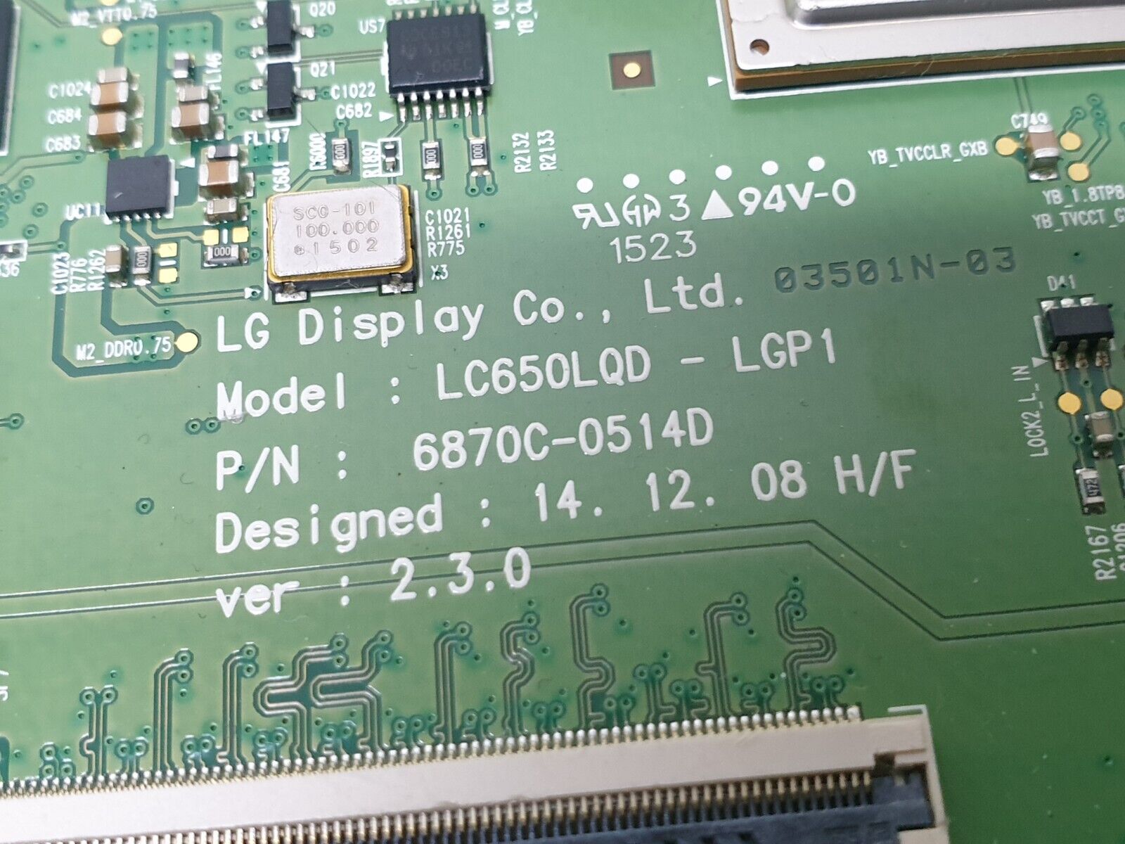 TCON LVDS BOARD FOR LG 65EC970V 65" LED TV 6870C-0514D 6871L-3820D LC650LQD - Image 3