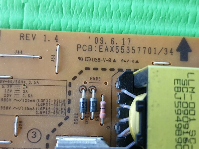 POWER SUPPLY 42LH3000 42LH4000 37LH3000 TV EAX55357701 /34 EAY57681301 REV:1.4 - Image 3