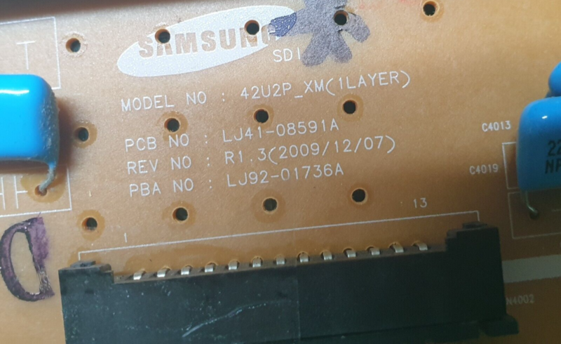 XSUS BOARD FOR SAMSUNG PS42C450B1W 42" PLASMA TV LJ41-08591A LJ92-01736A - Image 3