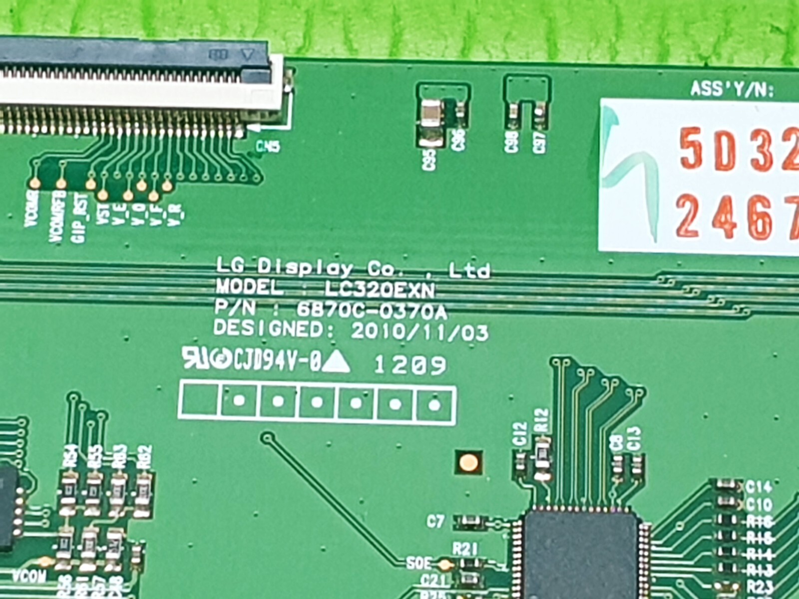 TCON LVDS BOARD FOR POLAROID P32LED12 32" LED TV 6871L-2467A 6870C-0370A - Image 3