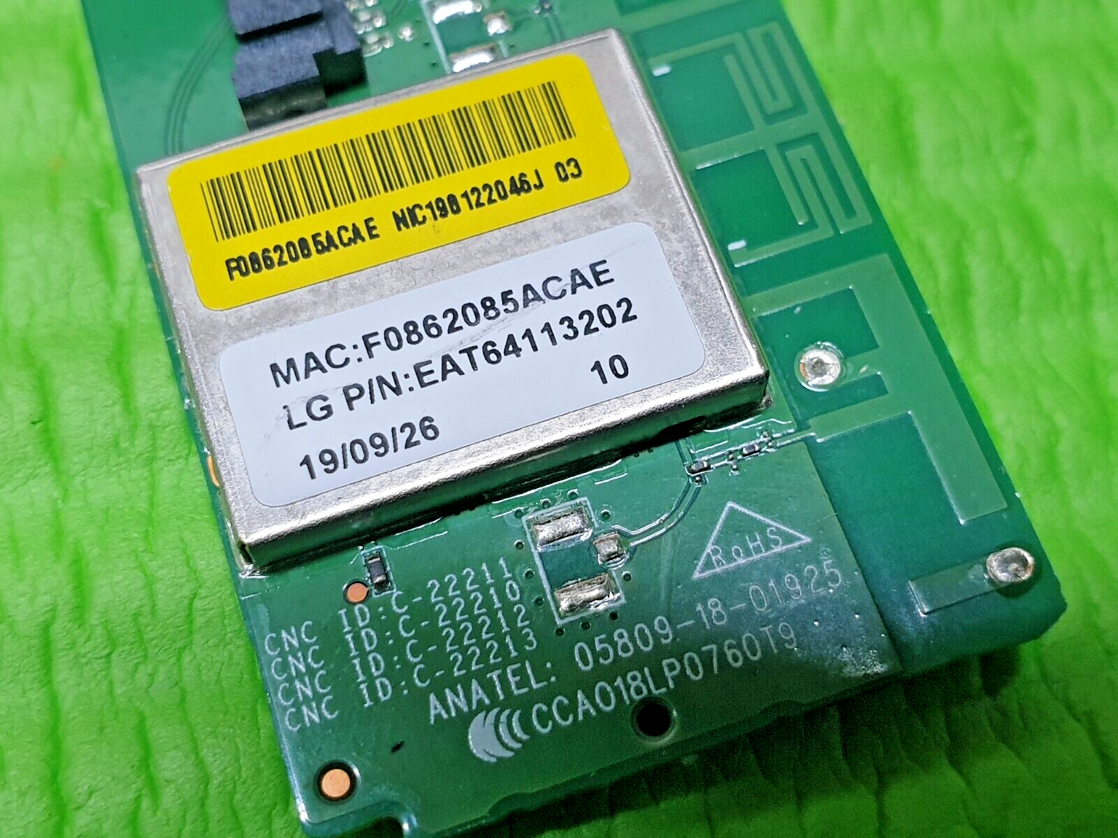 WIFI MODULE BOARD FR LG 43UM7000PLA 43" LED TV EAT64113202 2703H-LGSWFAC81 - Image 3