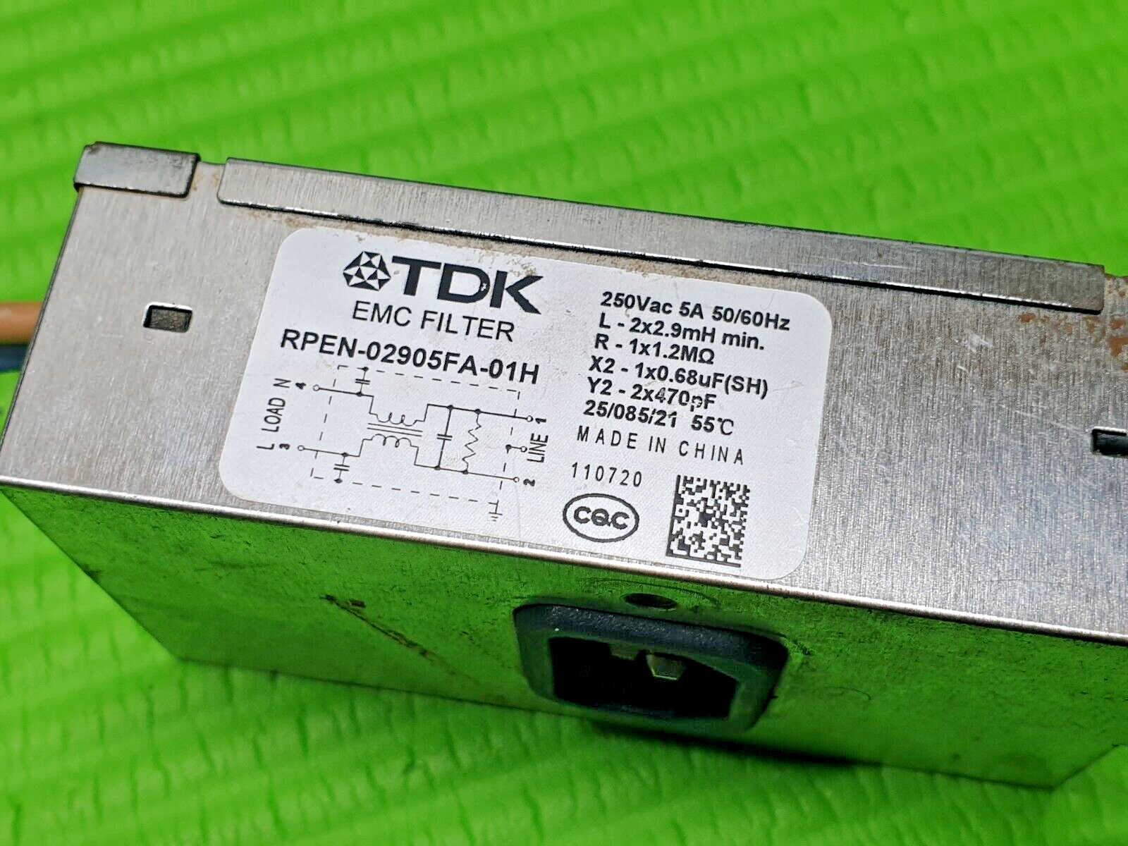 3 PIN AC POWER PLUG NOISE FILTER FR PANASONIC TX-P42C30B 42" TV RPEN-02905FA-00H - Image 4