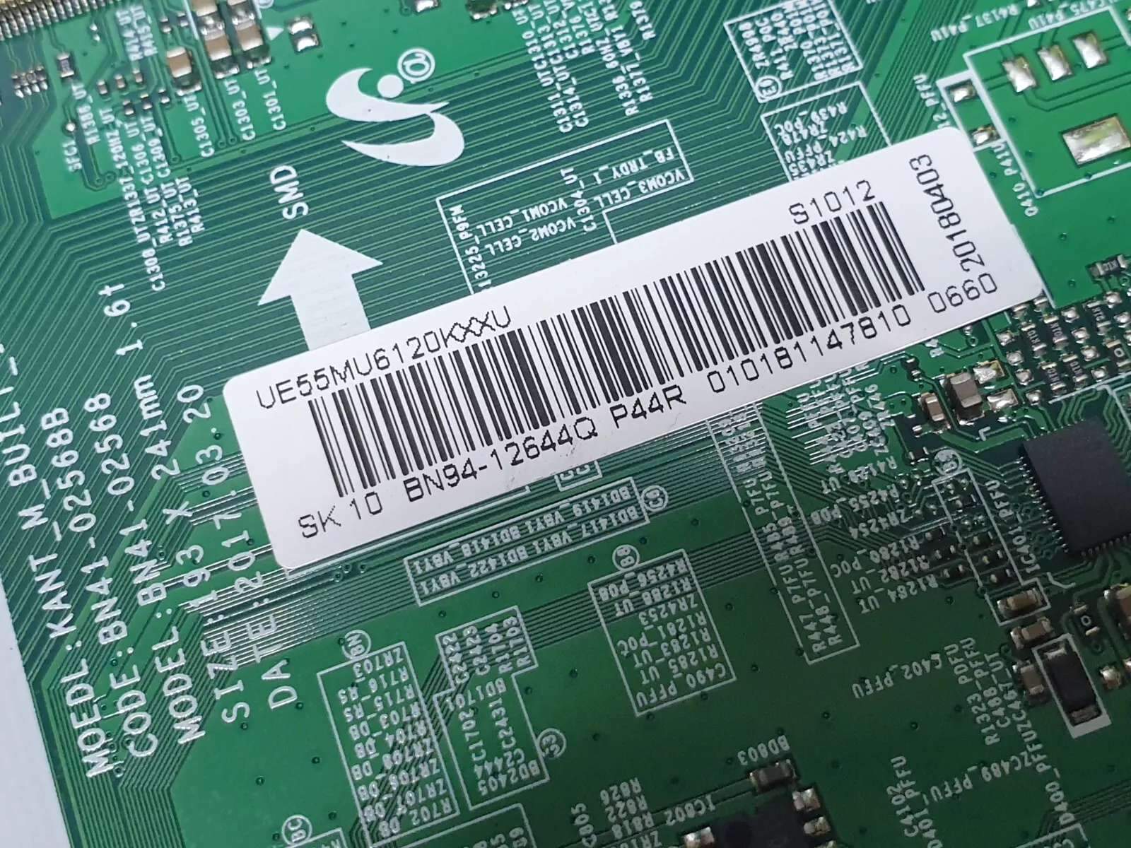 MAIN BOARD MB SAMSUNG UE55MU6120K TV BN41-02568B BN94-12644Q SCREEN:HV550QUB-N5A - Image 2