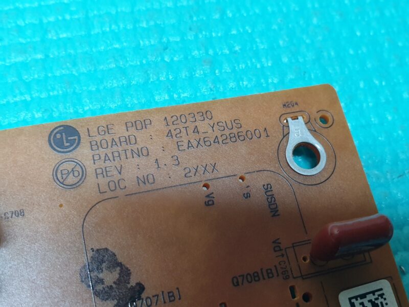 YSUS Y-MAIN BOARD FOR LG 42PN450B 42" PLASMA TV EAX64286001 EBR73575201 REV 1.3 - Image 2