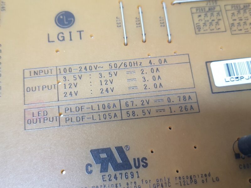POWER SUPPLY BOARD PSU FOR LG 42LT360C 42" LED TV PLDF-L106A 3PAGC10096A-R - Image 3