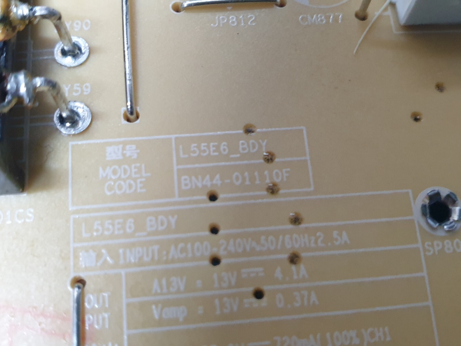POWER BOARD PSU SAMSUNG UE50BU8000K 50" LED TV L55E6_BDY BN44-01110F BN4401110F - Image 3