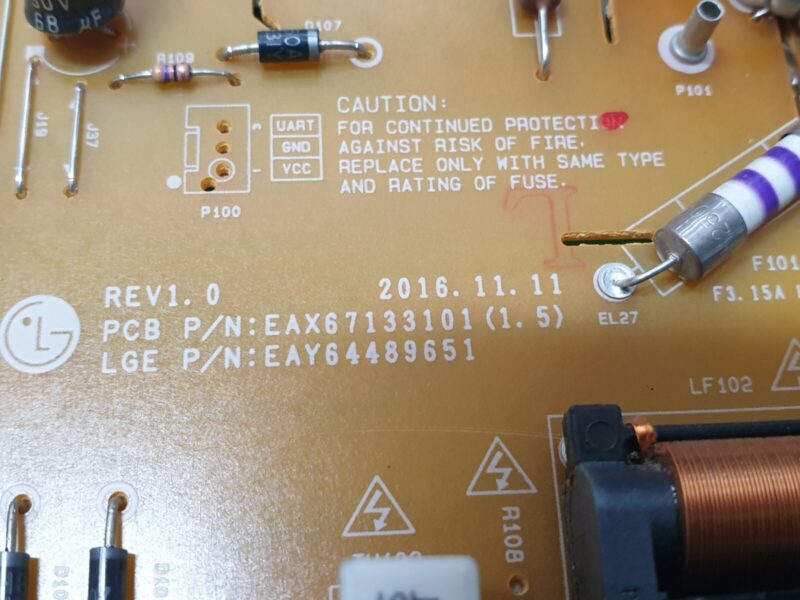 POWER SUPPLY BOARD PSU FOR LG 55SJ850V TV EAX67133101 (1.5) EAY64489651 REV 1.0 - Image 2