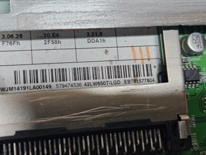 MAIN AV BOARD MB LG 42LW650T LED TV EAX63686303(3) EBT61577804 SCREEN:LC420EUF - Image 8