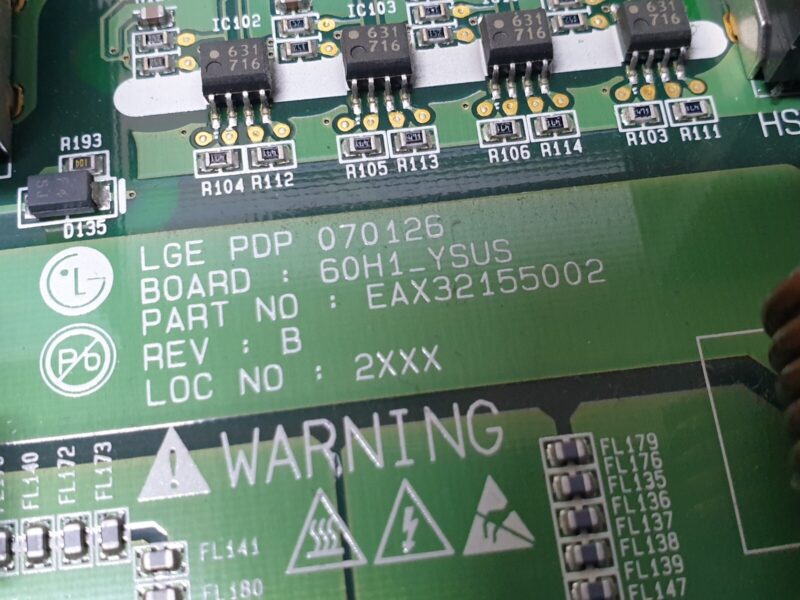 YSUS Y-MAIN BOARD LG 60PF95 60" PLASMA TV EAX32155002 EBR32324201 - Image 2