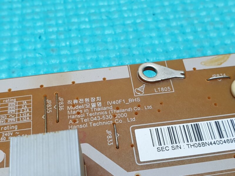 POWER SUPPLY PSU SAMSUNG LE40D503F7W 40" LCD TV BN44-00469B IV40F1_BHS REV 1.2 - Image 4