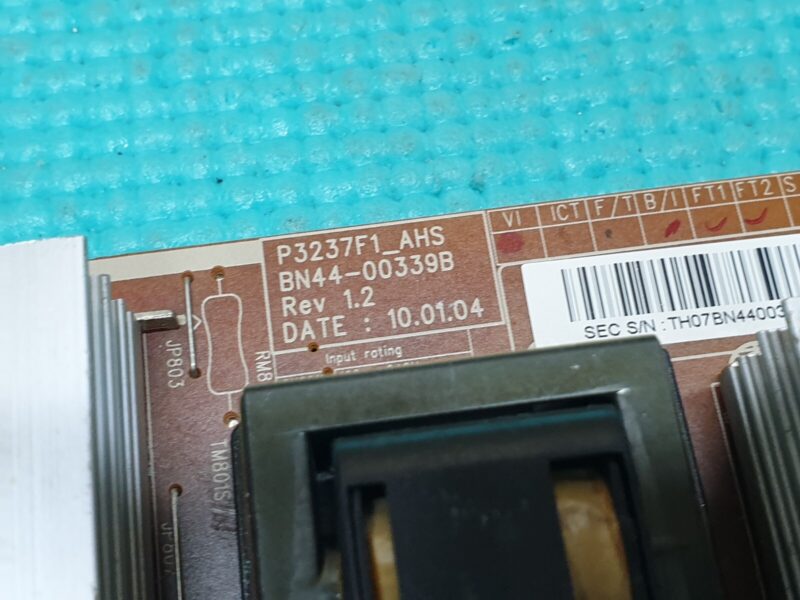 POWER SUPPLY PSU SAMSUNG LE37C530F1W 37" LCD TV BN44-00339B P3237F1_AHS REV 1.2 - Image 2