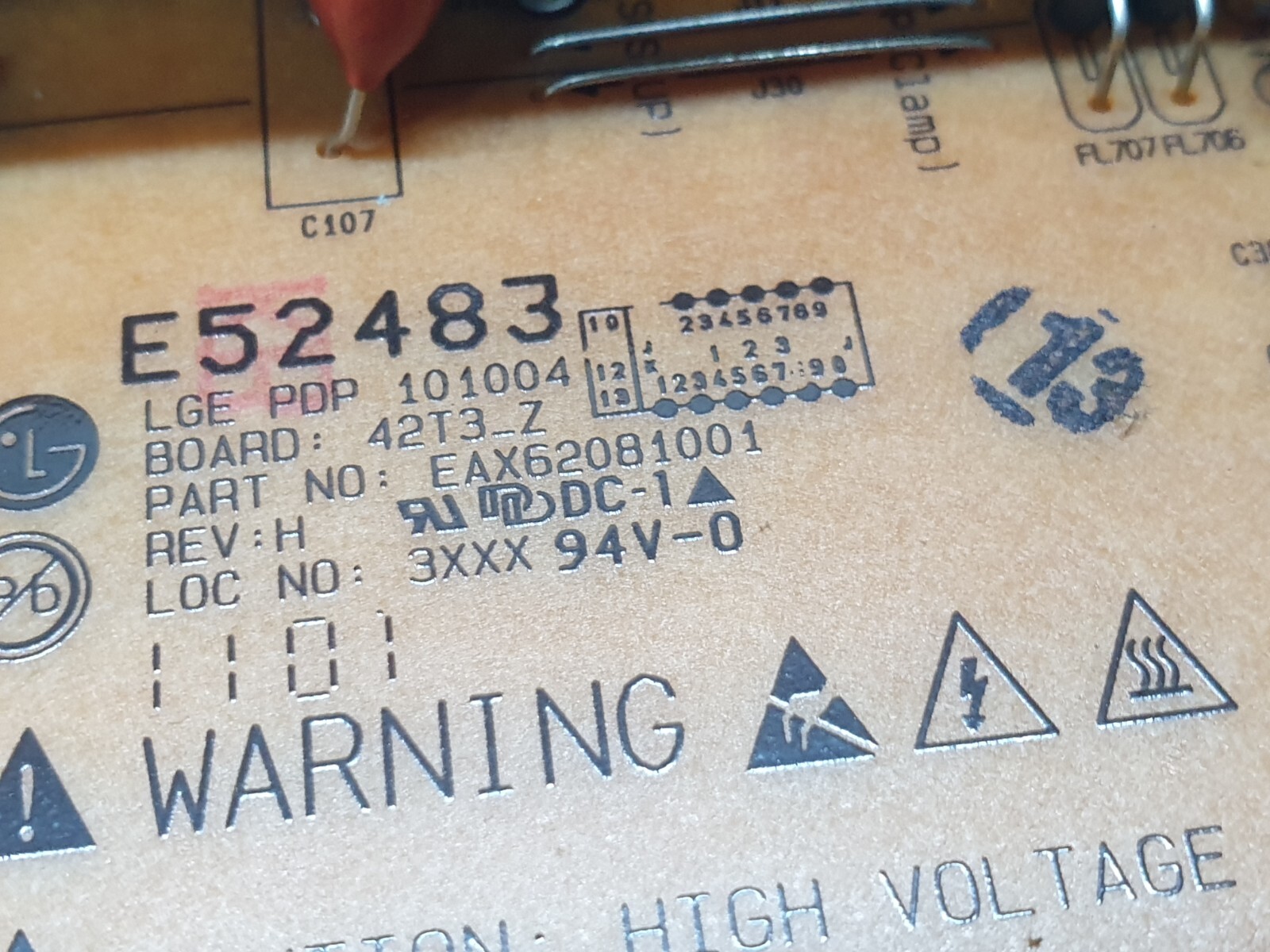 ZSUS Z-MAIN BOARD LG 42PT353K PLASMA 42" TV EBR68342001 EAX62081001 - Image 2