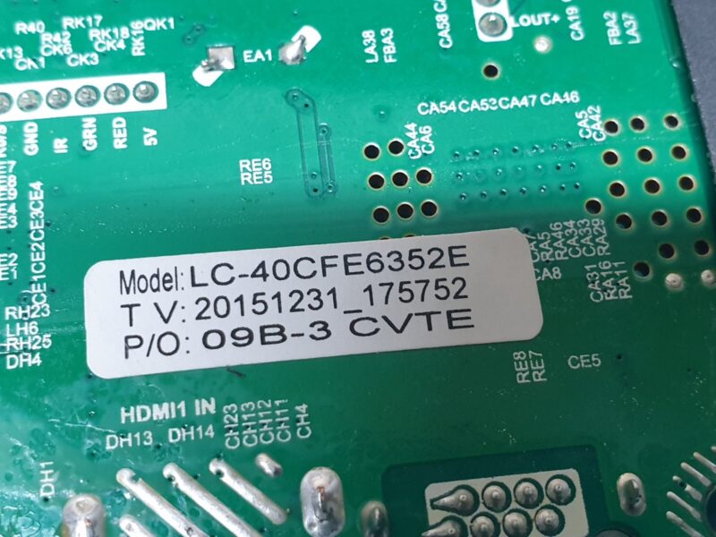 MAIN AV BOARD MB SHARP LC-40CFE6351K 40" LED TV TP.MS6308.PB711 SCREEN:LSC40HN02 - Image 4