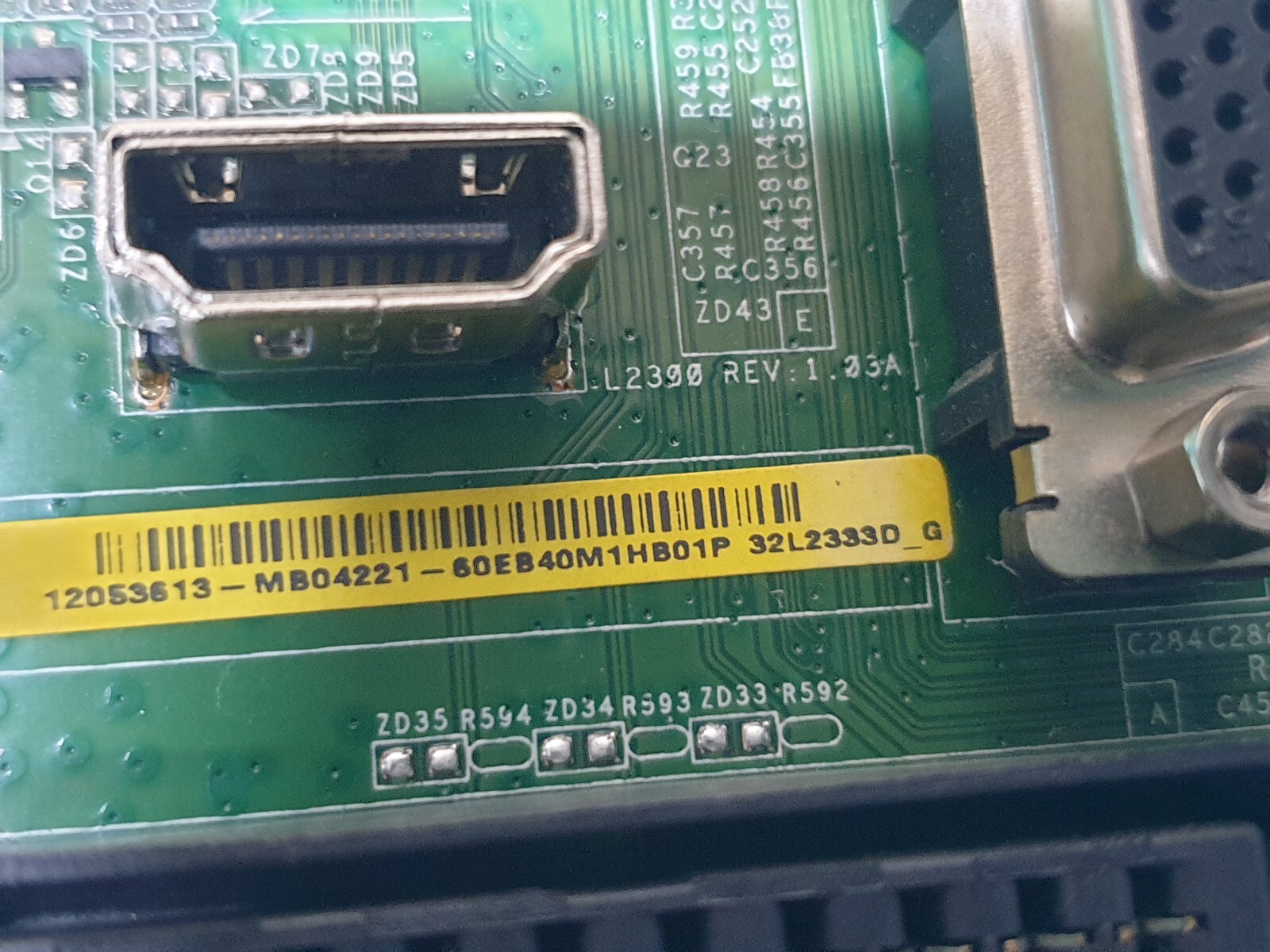 MAIN BOARD MB TOSHIBA 50L2333D 50" LED TV 60EB40M1HB01P SCREEN:LC500AUE - Image 2