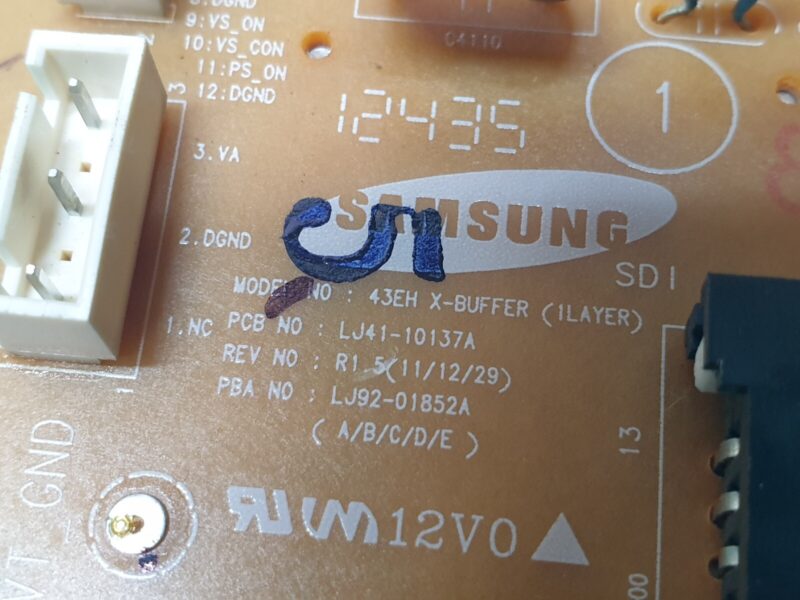 XSUS BOARD SAMSUNG PS43E450A1W 43" PLASMA TV LJ41-10137A LJ92-01852A AA2 - Image 2
