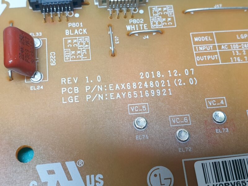 POWER SUPPLY PSU LG 65SM8500PLA LED TV EAX68248021(2.0) EAY65169921 LGP65-19UL6 - Image 2