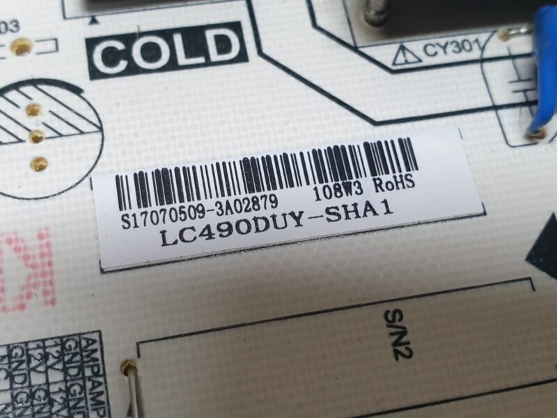 POWER SUPPLY PSU SHARP LC-49CFG6352K 49" LED TV PW.188W2.711 A18020916 - Image 3