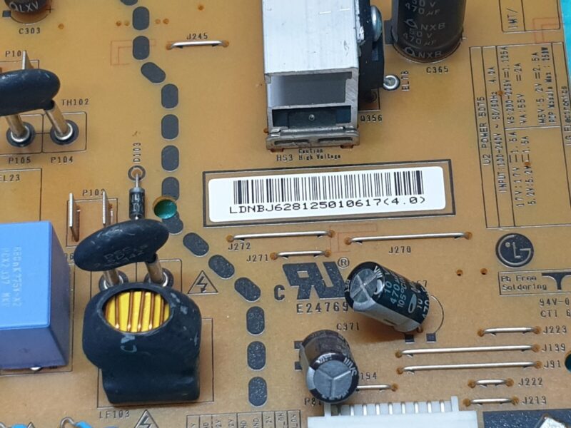 POWER SUPPLY BOARD PSU LG 50PN450B 50" PLASMA TV EAX64863801 EAY62812501 REV:1.2 - Image 3