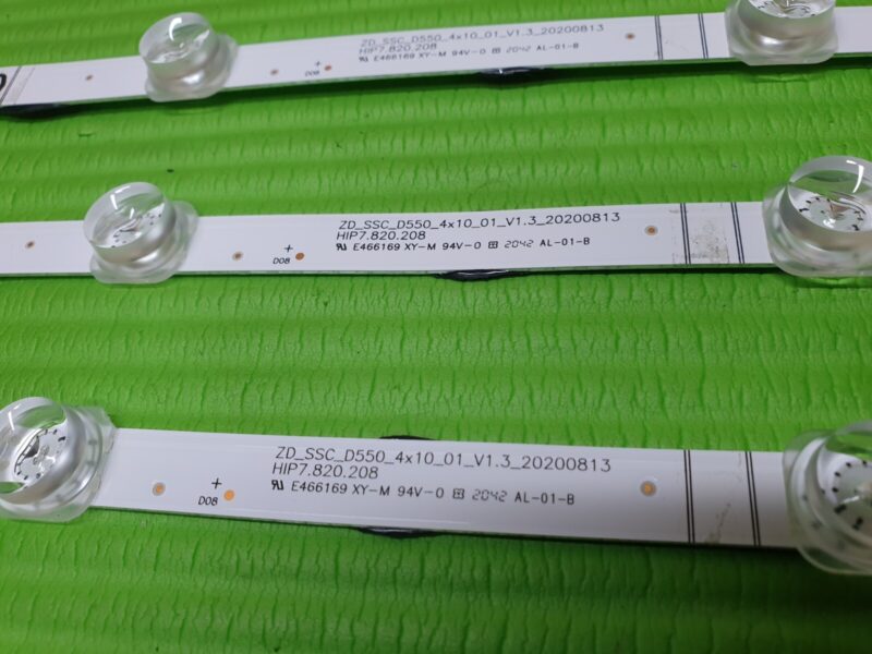 3 x LED BACKLIGHT STRIPS HISENSE 55A6GTUK TV ZD_SSC_D550_4x10_01_V1.3_20200813 - Image 3