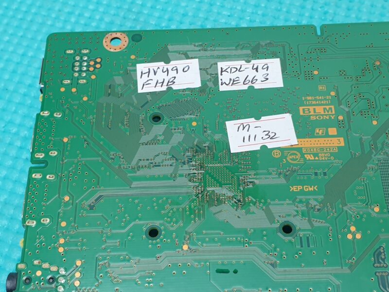 MAIN AV BOARD MB SONY KDL-49WE663 LED TV 1-981-541-21 173641421  SCREEN:HV490FHB - Image 4