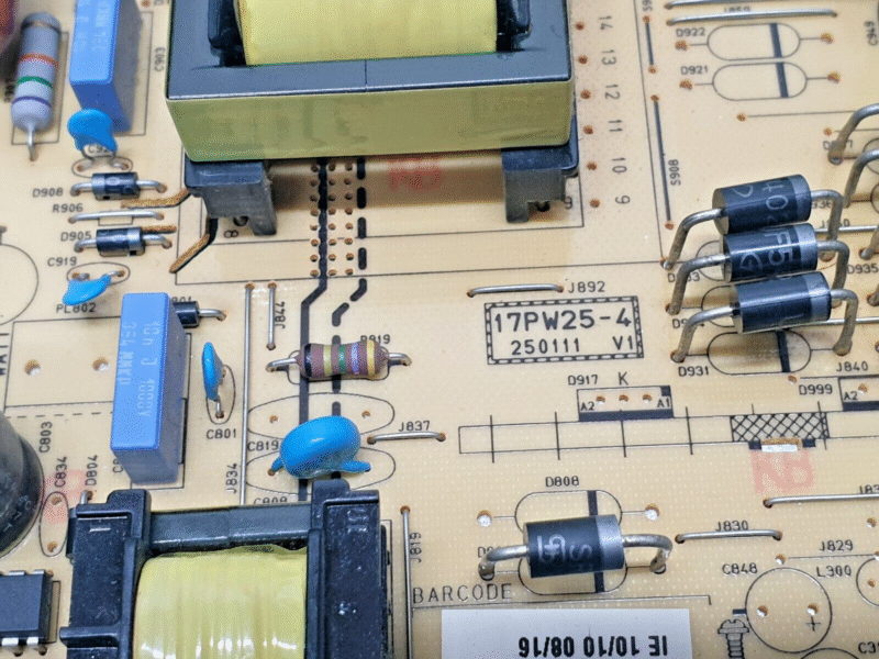 POWER SUPPLY TOSHIBA 32BV502B 32" LCD TV 17PW25-4 250111 V1 23019609 23019608 - Image 2