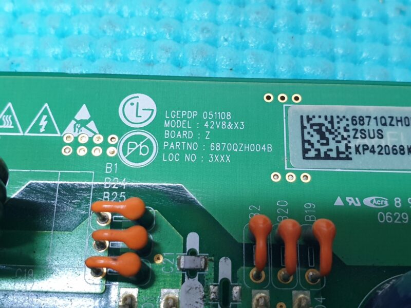 Z-SUS Z-MAIN BOARD FOR LG  42PC1D TV 6871QZH056B 6870QZH004B - Image 3