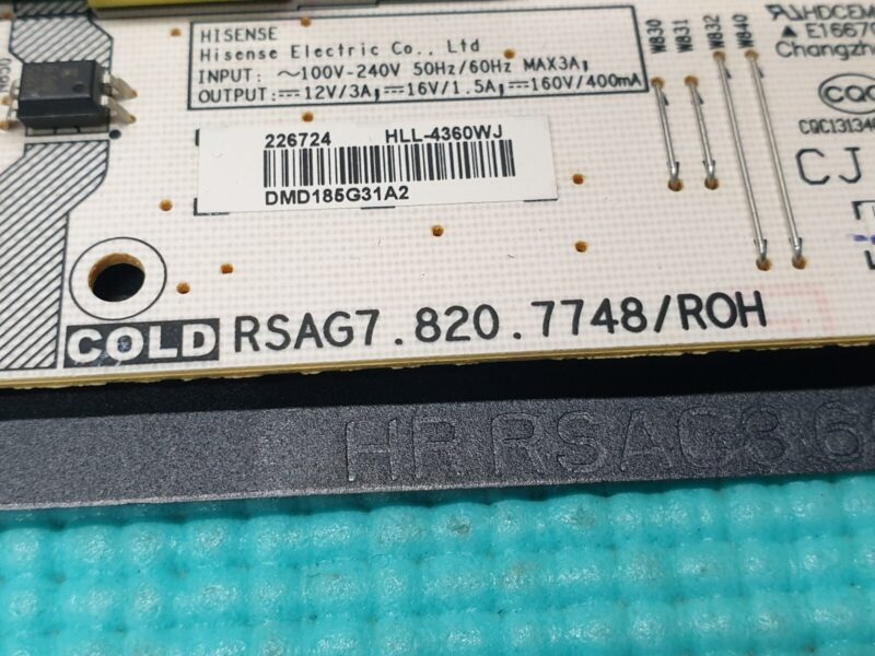 POWER SUPPLY PSU FOR HISENSE H55A6500UK LED TV RSAG7.820.7748/ROH HLL-4360WJ - Image 2